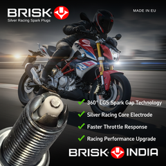 BRISK COR10LGS Silver Racing Spark Plug – 360° Spark Gap | LGS Technology ( 1 pc) BRISK Spark Plugs