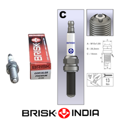 BRISK COR10LGS Silver Racing Spark Plug – 360° Spark Gap | LGS Technology ( 1 pc) BRISK Spark Plugs
