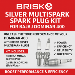 Dominar400 Silver Multispark Plug Kit BRISK Tabor