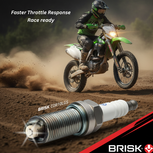BRISK COR10LGS Silver Racing Spark Plug ā 360° Spark Gap | LGS Technology ( 1 pc) BRISK Spark Plugs