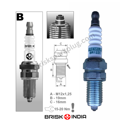 BRISK BR12ZC Premium Racing Spark Plug BRISK Tabor