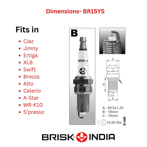 BR15YS BRISK Silver Racing Spark Plug BRISK Spark Plugs